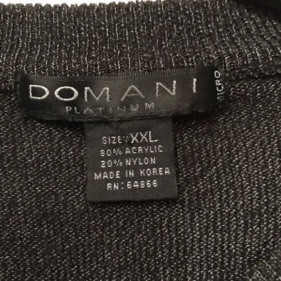 NWOT. Domani Men’s V-Neck Black Sweater. XXL. - Picture 5 of 6